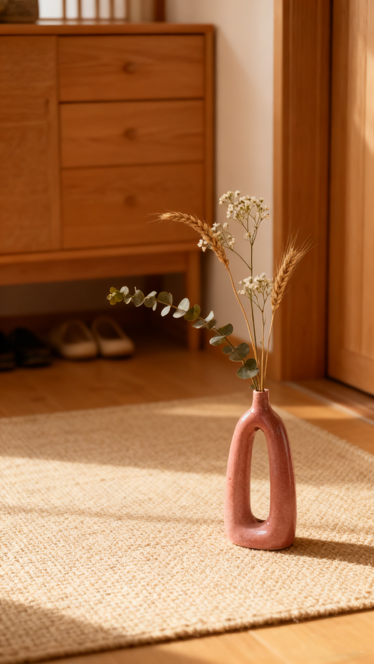 Soft Pink Minimalist Sculptural Vase