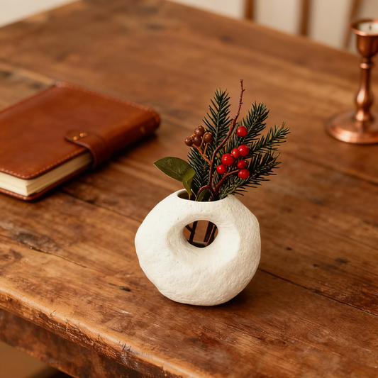 White Texture Decor Vase