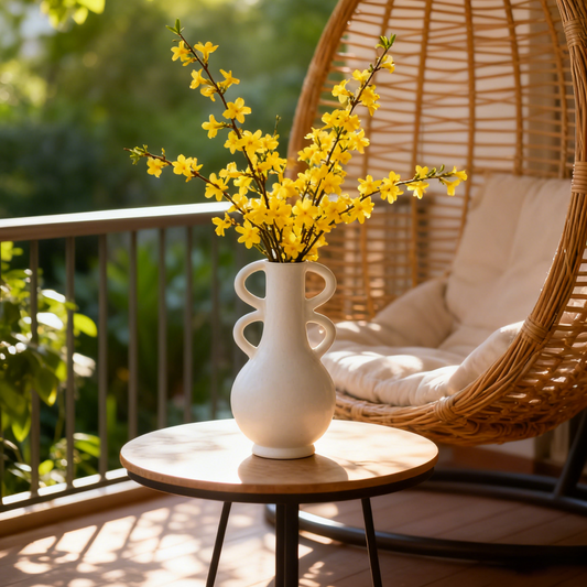 Terracotta Vase with Butterfly Handle